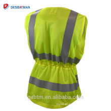 Chaleco de seguridad para mujer de clase 2 Hi-Viz completo para mujeres con cintura ajustable, excelente elección para entornos de trabajo extremos